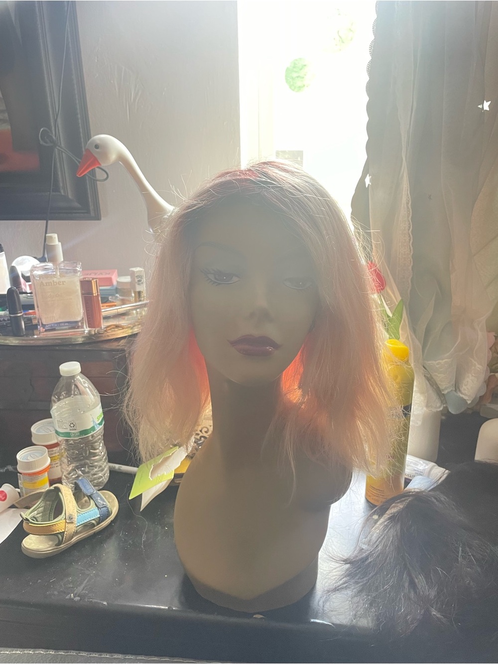 Women’s Peach Blonde Short Wig - Natural Wave
